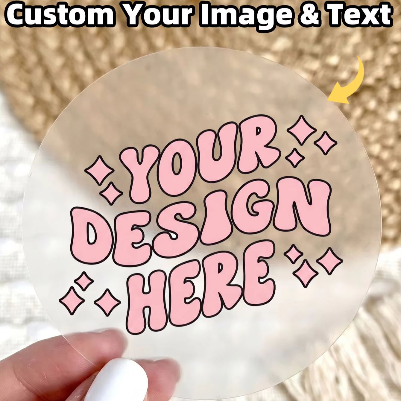 1-130Pcs Clear PVC Custom Roun - Personalised Candle Label recension och pris