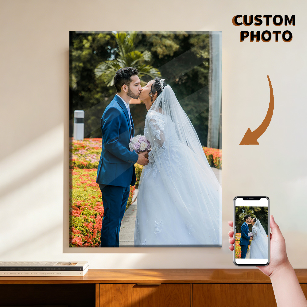 1 Pc Customized Photos on Canv - Engraved Wood Frame recension och pris