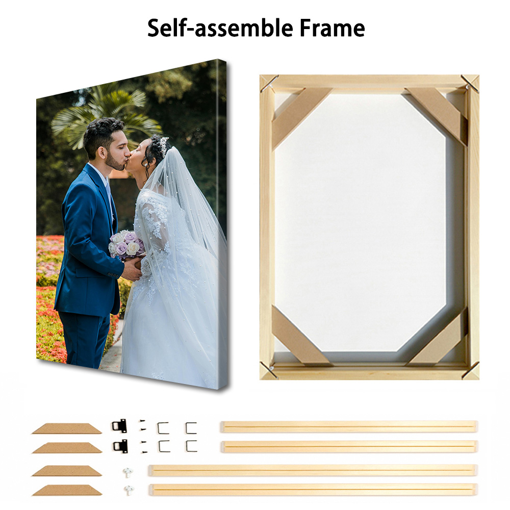 1 Pc Customized Photos on Canv - Engraved Wood Frame recension och pris