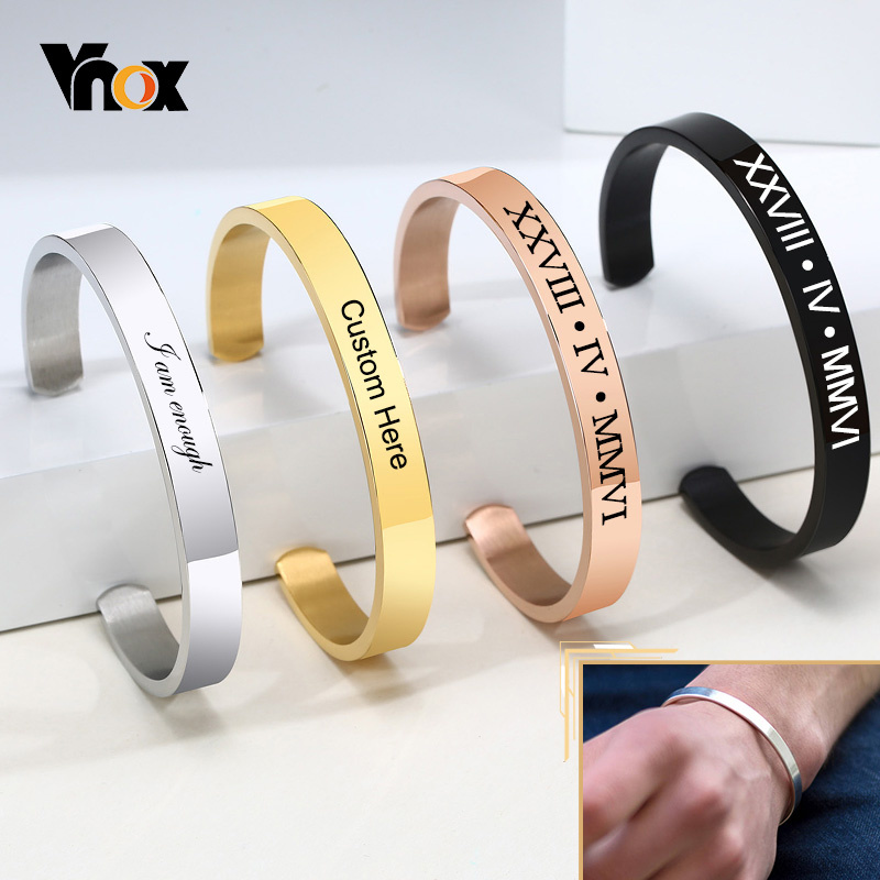 Vnox Dropshipping Customized B - Coordinates Bracelet recension och pris