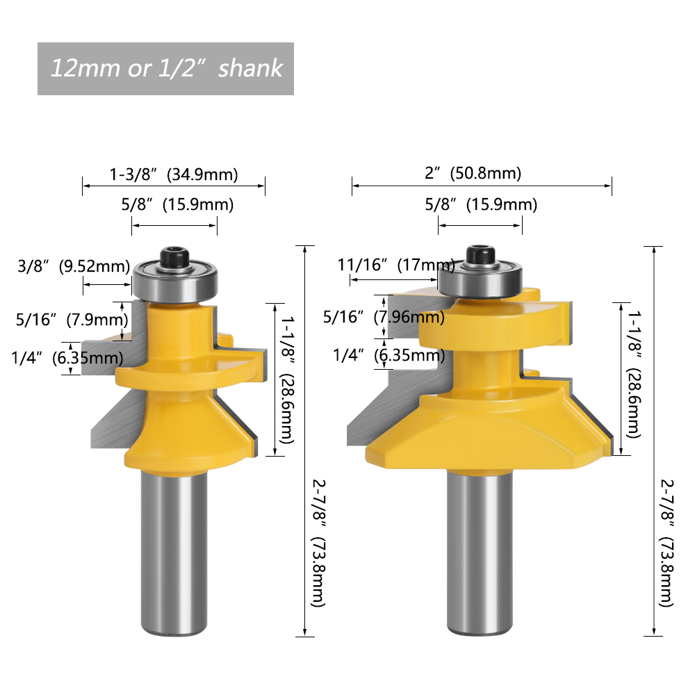 LAVIE 2pcs 12mm 1/2 Shank 120  - Engraved Wood Frame recension och pris
