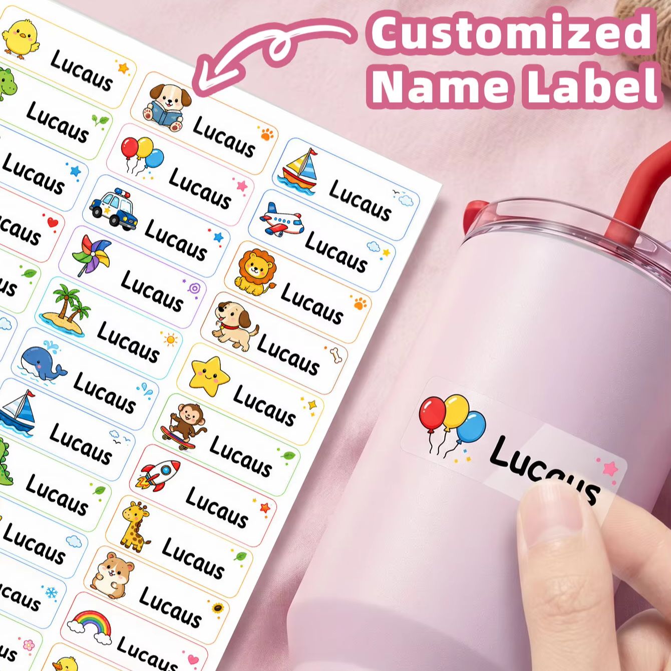 1-500PCS Custom Cartoon Name S - Personalised Candle Label recension och pris