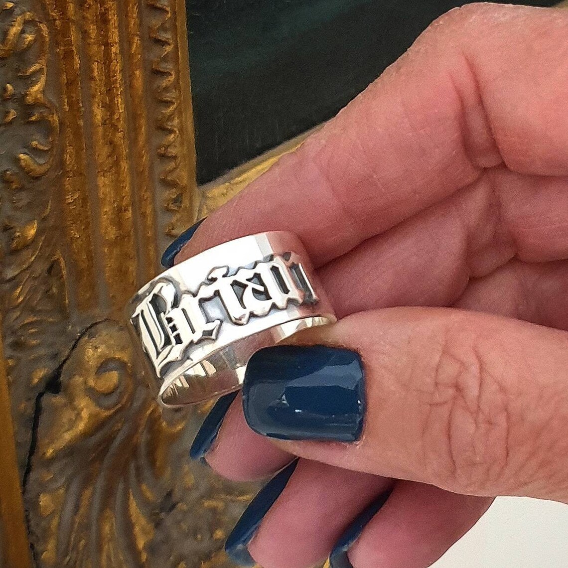 12MM Men' Gothic Rings Persona - Initial Ring Custom recension och pris